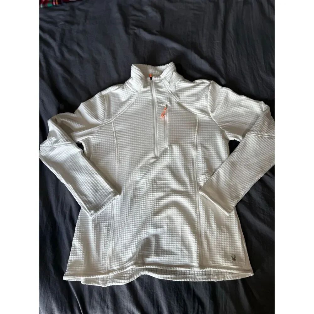 white Spyder long-sleeve quarter-zip performance top Women’s SZ XL